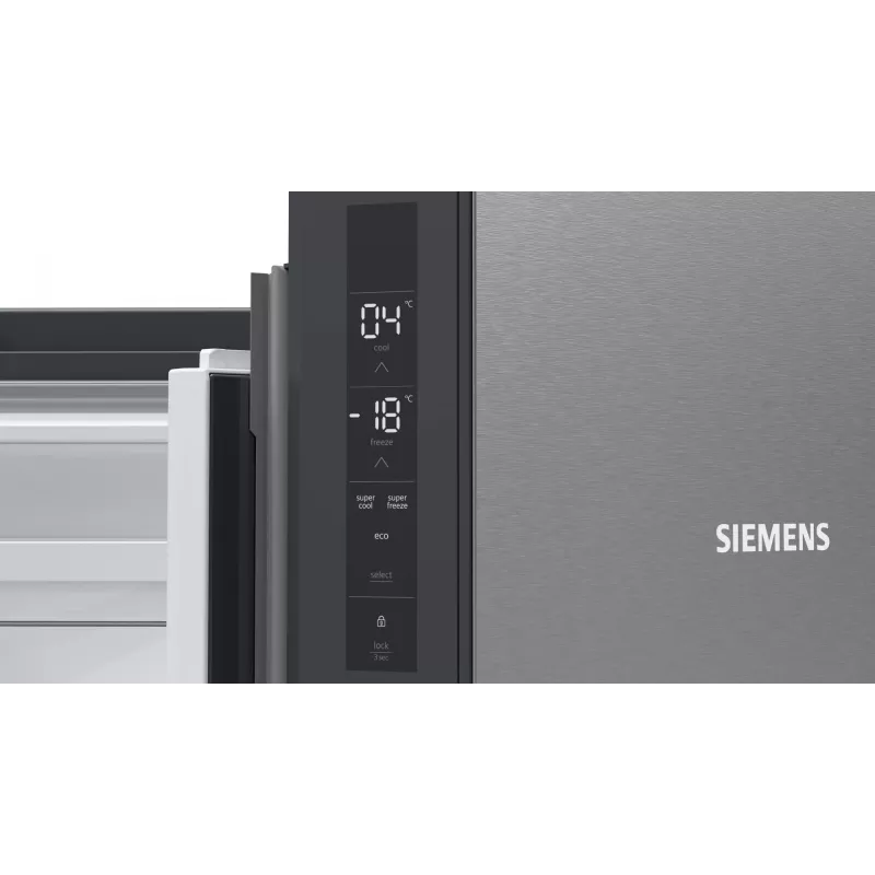 Siemens iQ300 KF96NVPEA French Door Side-by-Side Kühlschrank, 605 l (405 l + 200 l), silber