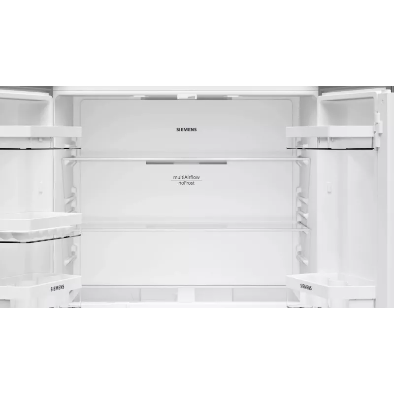Siemens iQ300 KF96NVPEA French Door Side-by-Side Kühlschrank, 605 l (405 l + 200 l), silber