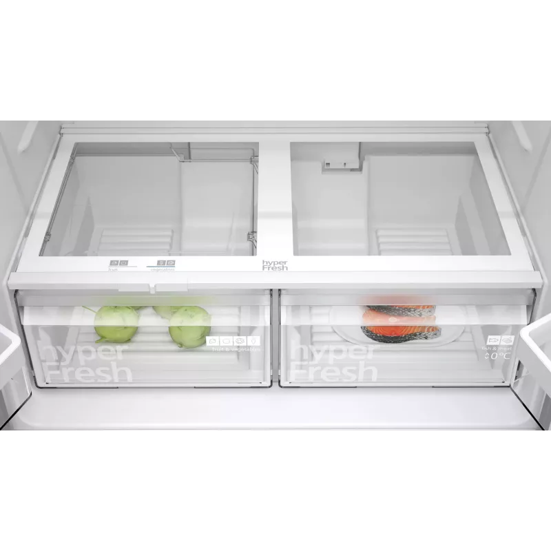 Siemens iQ300 KF96NVPEA French Door Side-by-Side Kühlschrank, 605 l (405 l + 200 l), silber