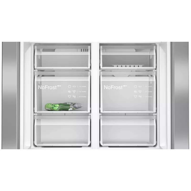 Siemens iQ300 KF96NVPEA French Door Side-by-Side Kühlschrank, 605 l (405 l + 200 l), silber