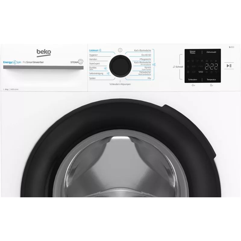 Beko b300 BM3WFU3841X Waschmaschine Frontlader 8 kg 1351 U/min Weiß