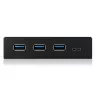 ICY BOX IB-HUB1418-i3 3,5-Zoll-Frontpanel mit USB-3.0-Hub, 3x USB Type-A, 1x USB Type-C, Schwarz