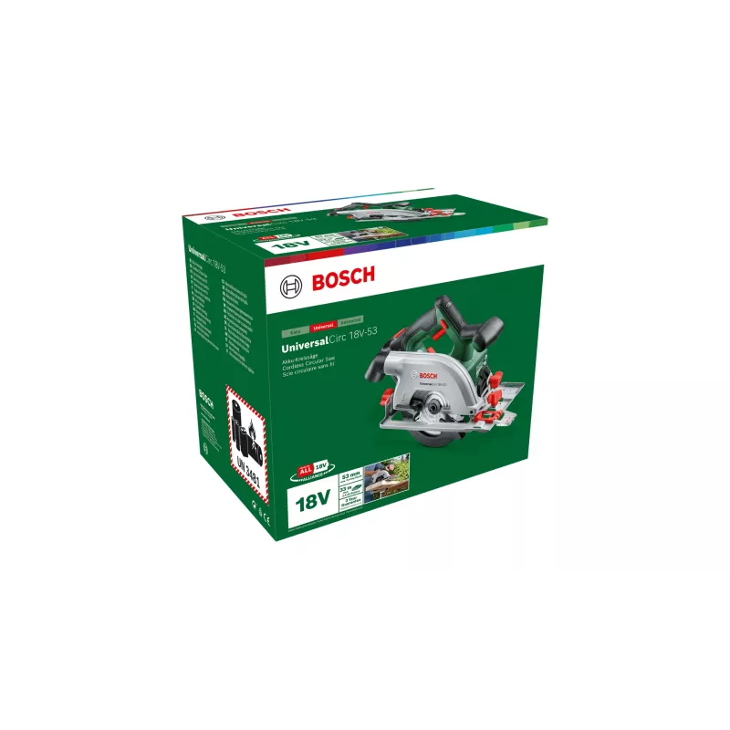 Bosch UniversalCirc 18V-53 Akku-Handkreissäge-Set, 18 V, 2,5 Ah, 06033B1402
