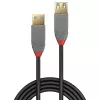 Lindy 36763 Anthra Line USB 3.2 Gen 1 Typ A Verlängerungskabel, USB-A-Stecker auf USB-A-Buchse, 5 Gbit/s, 3 m, schwarz/grau