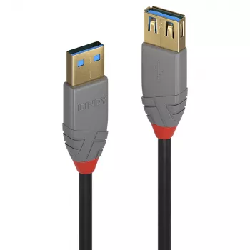Lindy 2m USB 3.2 Typ-A-Verlängerungskabel, 5 Gbit/s, Anthra Line, 2 m, USB A, USB A, USB 3.2 Gen 1 (3.1 Gen 1), 5 Gbit/s, Schwarz