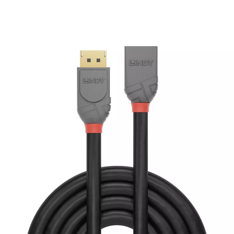 Lindy 1m DisplayPort 1.4 Verlängerungskabel, Anthra Line, 1 m, DisplayPort, DisplayPort, Stecker, Buchse, 7680 x 4320 Pixel