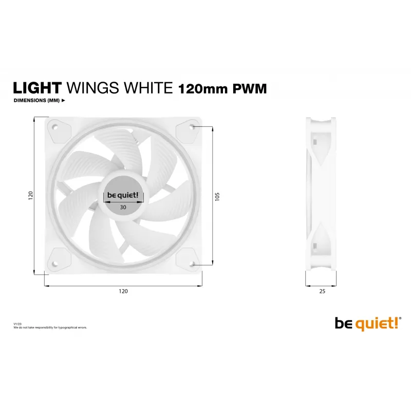 be quiet Light Wings White | 120mm PWM Triple Pack Computergehäuse-Lüfter 12 cm 3 Stück