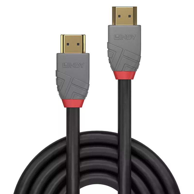 Lindy 3m High Speed HDMI-Kabel, Anthra Line, 3 m, HDMI Typ A (Standard), HDMI Typ A (Standard), 4096 x 2160 Pixel, 18 Gbit/s, Schwarz, Grau
