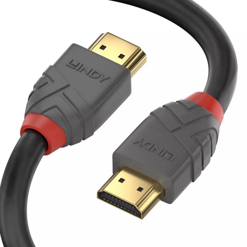 Lindy 1 m High Speed HDMI-Kabel, Anthra Line, 1 m, HDMI Typ A (Standard), HDMI Typ A (Standard), 4096 x 2160 Pixel, 18 Gbit/s, Schwarz, Grau