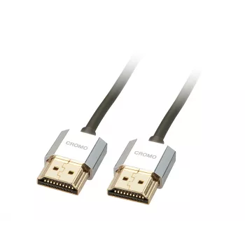 Lindy 1m CROMO schlank High Speed HDMI-Kabel mit Ethernet, 1 m, HDMI Typ A (Standard), HDMI Typ A (Standard), 3D, Schwarz