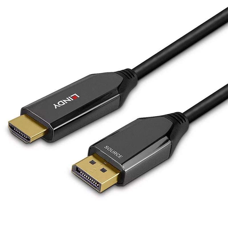 Lindy 2m Aktives DisplayPort 1.4 auf HDMI 8K60 Kabel, 2 m, HDMI Typ A (Standard), DisplayPort, Stecker, Stecker, Gerade
