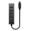 Lindy 43325 4-Port USB 3.2 Gen 1 Typ-C Hub, 4x USB-A, 5 Gbit/s, grau, Aluminium/Kunststoff