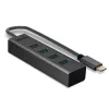 Lindy 43325 4-Port USB 3.2 Gen 1 Typ-C Hub, 4x USB-A, 5 Gbit/s, grau, Aluminium/Kunststoff