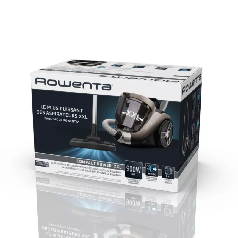 Rowenta Compact Power XXL Animal RO4B50 Bodenstaubsauger, beutellos, 3-Stufen-Filtersystem, grau/schwarz