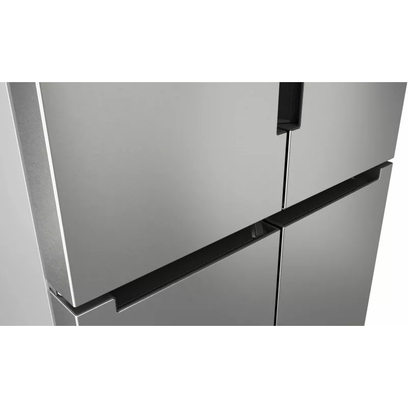 Bosch Serie 4 KFN96APEA Side-by-Side Kühl-Gefrierkombination, French Door, freistehend, 605 l (405 l + 200 l), Home Connect, Energieeffizienzklasse E, Edelstahl