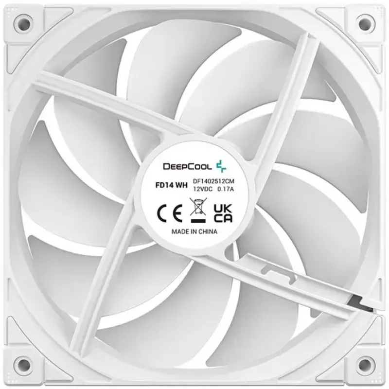 140-mm-Gehäuselüfter DeepCool FD14 WH, 140 x 140 x 25 mm, weiß, 3-Pin