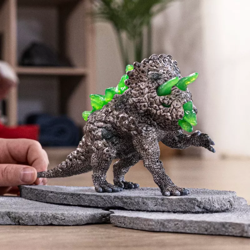 schleich ELDRADOR CREATURES Stein-Triceratops, 7 Jahr(e), Monster und Drachen, Steinwelt, Mehrfarbig