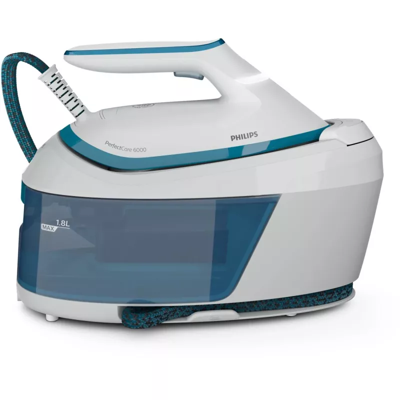 Philips PSG6022/20 Dampfbügelstation 2400 W 1,8 L SteamGlide Plus-Bügelsohle Blau, Weiß