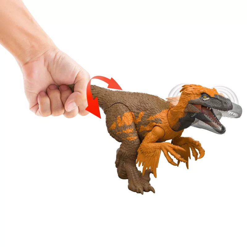 Jurassic World Rebirth Wild Roar Utahraptor Dinosaurier-Spielzeug, schwanzgesteuerter Angriffsbiss & Sound