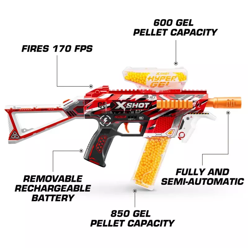 Zuru XSHOT Hyper Gel Trace Fire Gel-Blaster, 36621