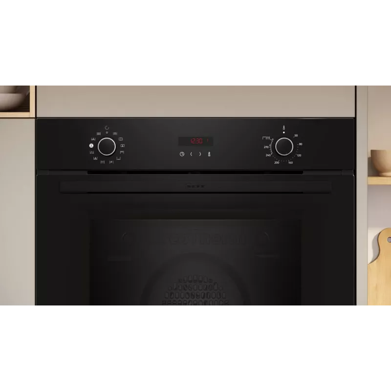 Einbau-Elektrobackofen NEFF N 30 B2CVG6AK3 — 71 l, schwarz, Drehregler, elektronische Zeitschaltuhr, A+