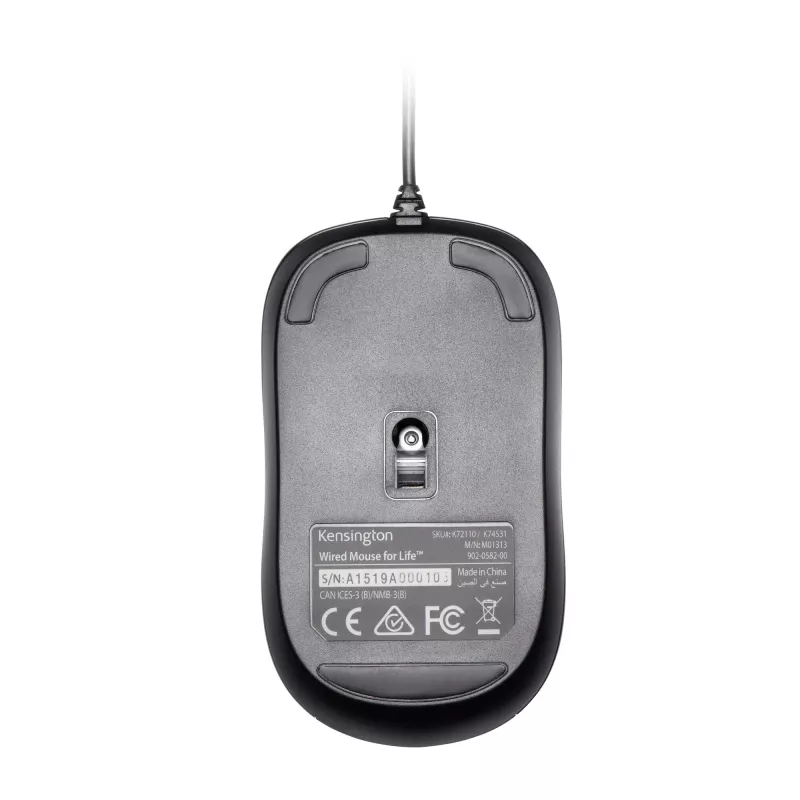 Kensington Wired ValuMouse, beidhändig, optisch, USB Typ-A, 1000 DPI, Schwarz