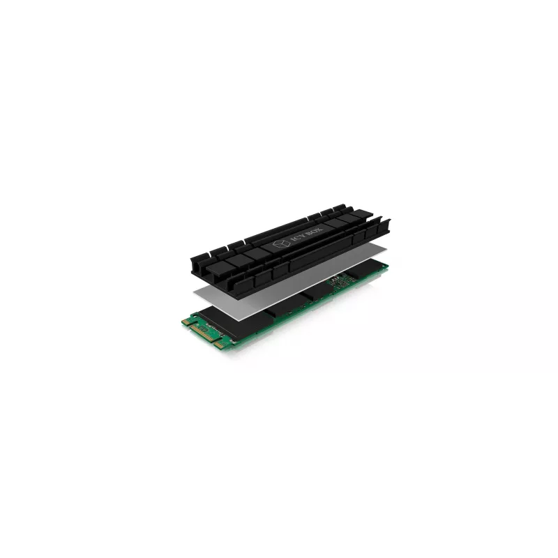 ICY BOX IB-M2HS-701 M.2 2280 SSD Kühlkörper, passiv, Aluminium, PC/PS5, Schwarz