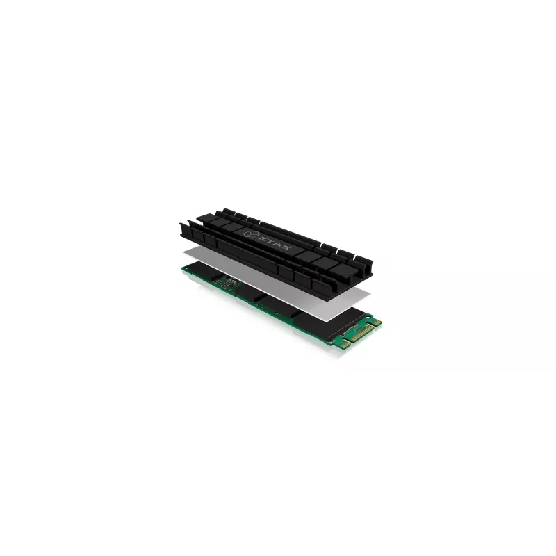 ICY BOX IB-M2HS-701 M.2 2280 SSD Kühlkörper, passiv, Aluminium, PC/PS5, Schwarz