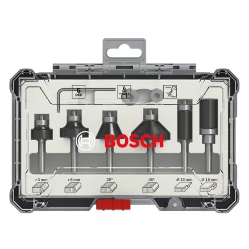 Bosch Fräser-Set, 6-teilig, 6 mm Schaft
