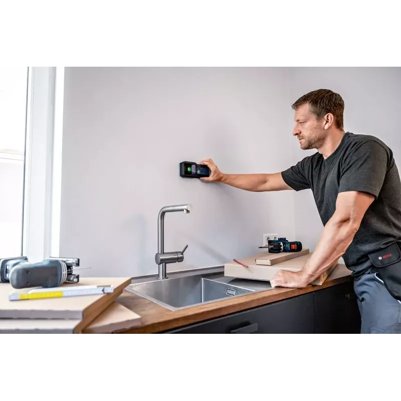 Bosch GMS 120-27 Professional digitaler Multidetektor – Spannungsführende Leitung, Metall, Nichteisenmetall, Holz