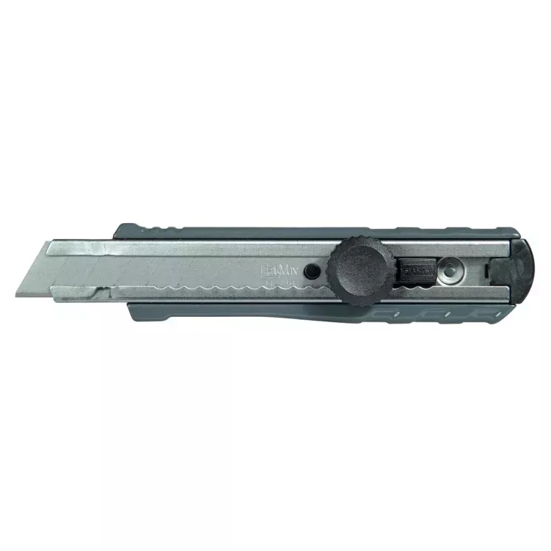 STANLEY FATMAX 0-10-421 Abbrechklingenmesser, 18 mm, Druckguss-Metallgehäuse, Schiebeverriegelung, Klingenführung aus Edelstahl, Gürtelclip, gelb