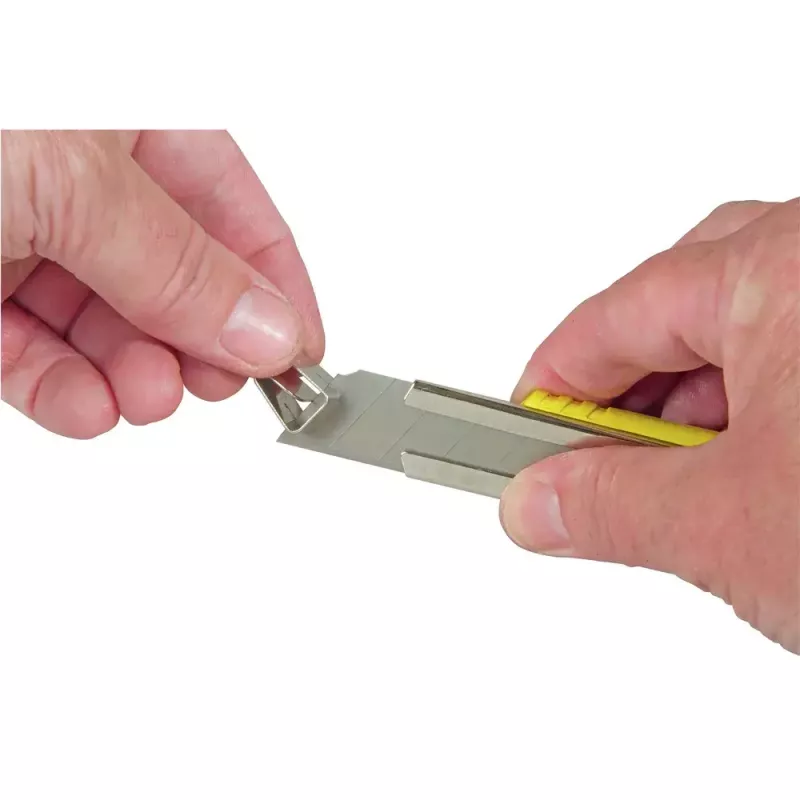 STANLEY FATMAX 0-10-421 Abbrechklingenmesser, 18 mm, Druckguss-Metallgehäuse, Schiebeverriegelung, Klingenführung aus Edelstahl, Gürtelclip, gelb