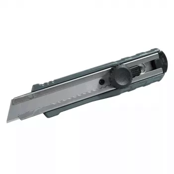 STANLEY FATMAX 0-10-421 Abbrechklingenmesser, 18 mm, Druckguss-Metallgehäuse, Schiebeverriegelung, Klingenführung aus Edelstahl, Gürtelclip, gelb