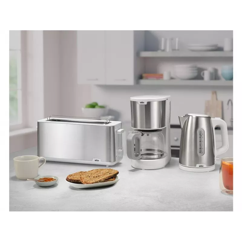 Toaster Braun HT 1610 1030 W Edelstahl Weiß