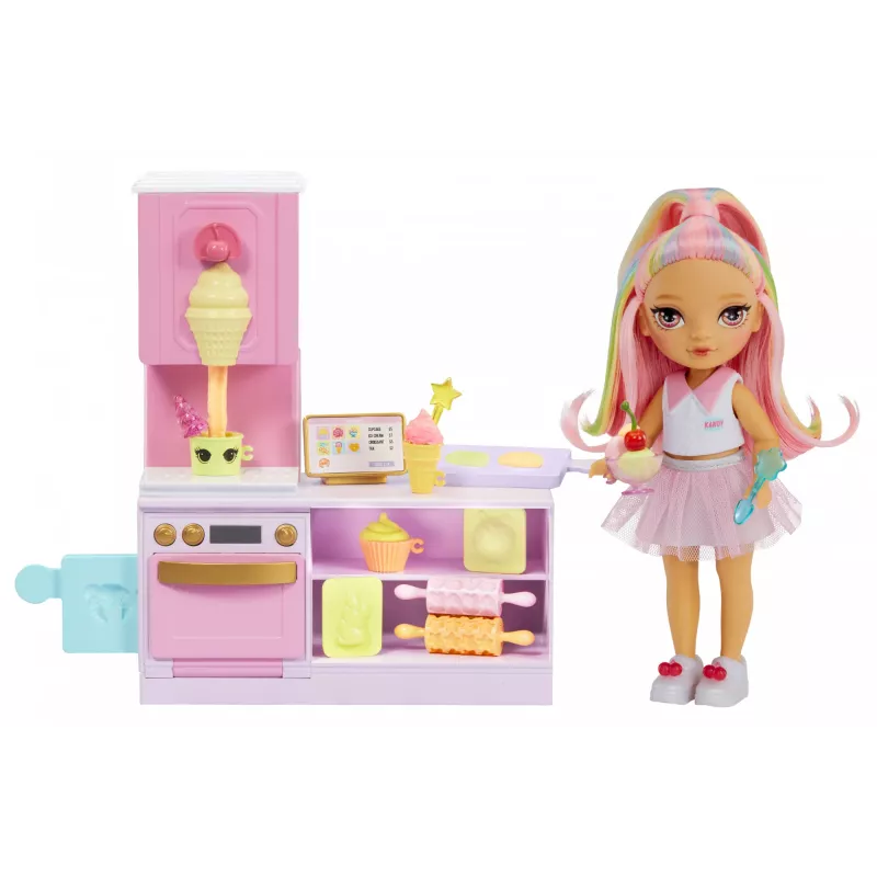 Rainbow High Little Dessert Shop with Kandy 522058-EUC Spielset mit Spielfigur, ab 6 Jahren