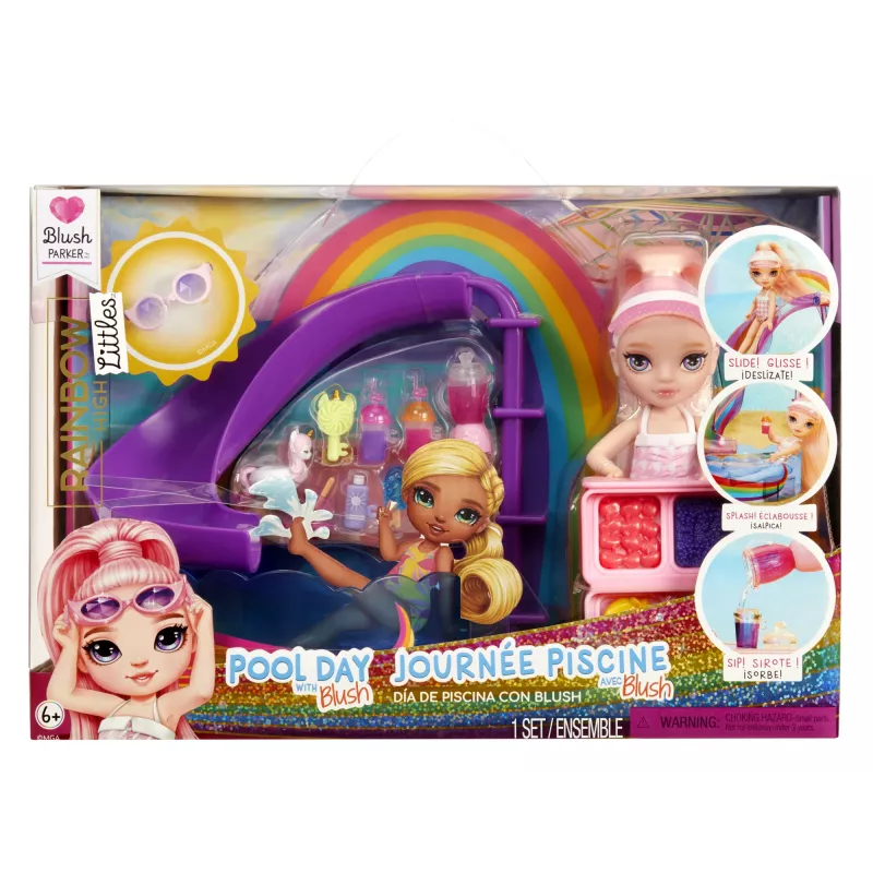 Rainbow High Little Pool Day with Blush 522249-EUC Spielset mit Spielfigur, ab 6 Jahren