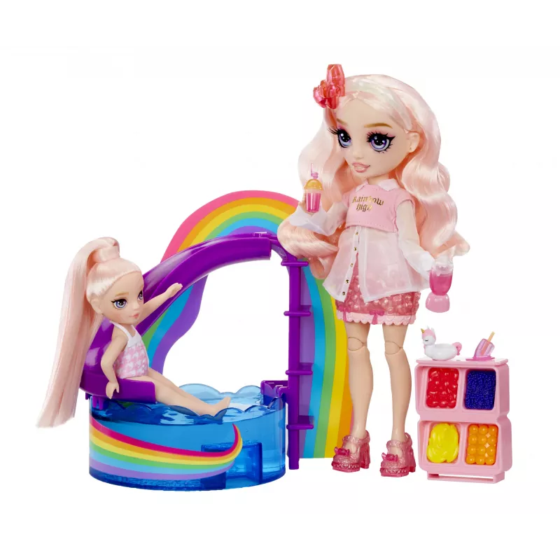 Rainbow High Little Pool Day with Blush 522249-EUC Spielset mit Spielfigur, ab 6 Jahren