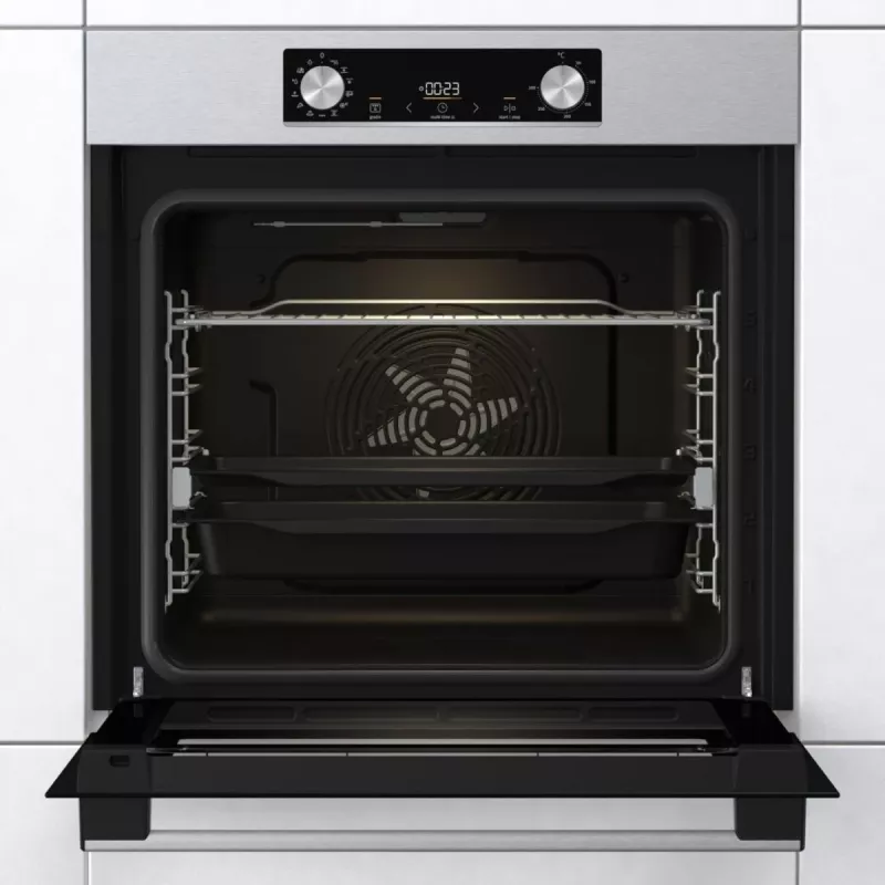 Gorenje BOS6737E13X Einbau-Elektrobackofen, 77 l, 60 cm, Energieeffizienzklasse A, Grill/Heißluft/konventionelle Beheizung, Edelstahl