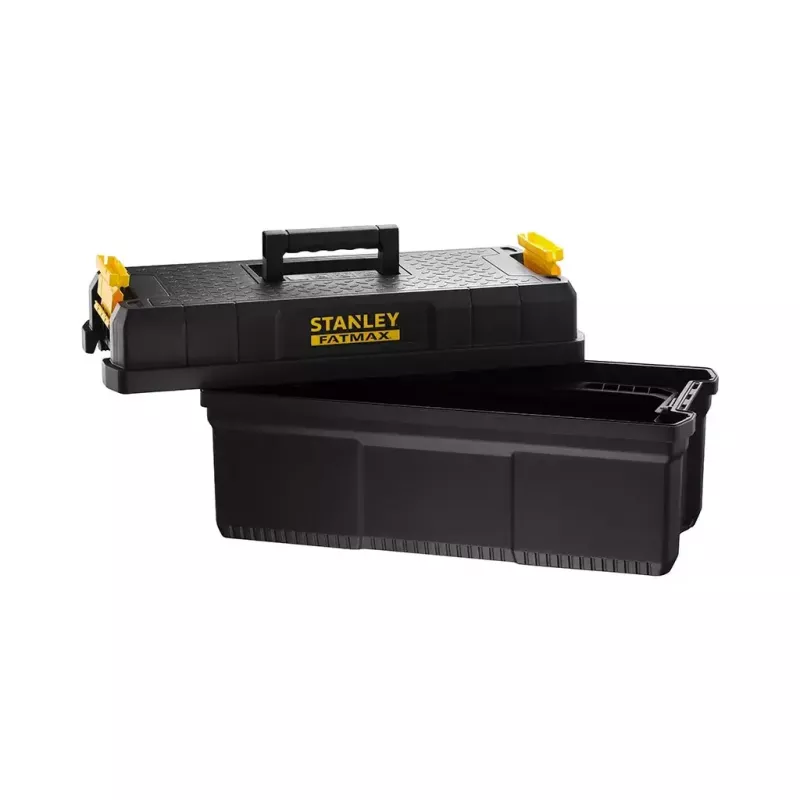 Stanley FatMax FMST81083-1 Werkzeugbox mit Tritt, Kunststoff, 30 kg Tragelast, schwarz/gelb