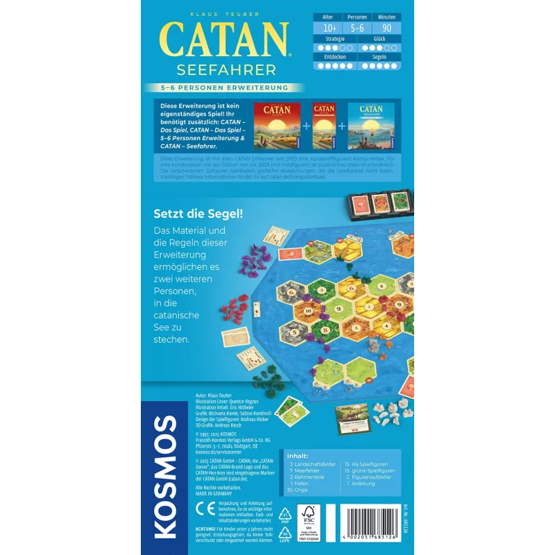 Kosmos 685126 CATAN - Seefahrer 5-6 Personen Brettspiel-Erweiterung, 5–6 Spieler, 120 Min., ab 10 Jahren
