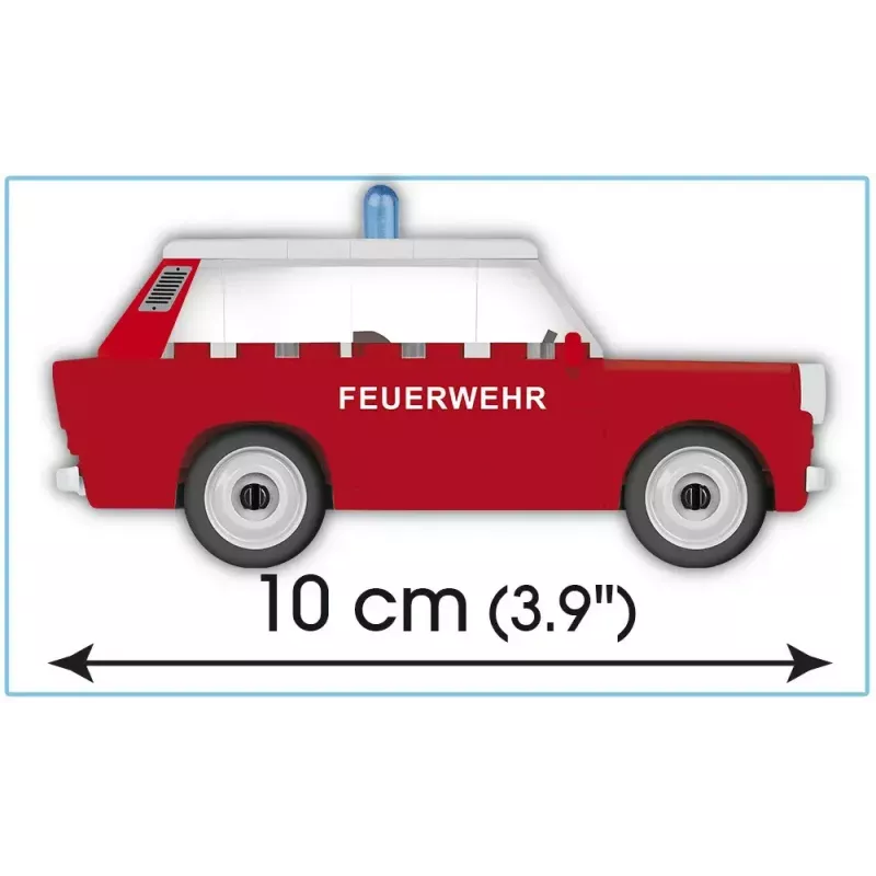 Baukasten Cobi Trabant 601 Universal Feuerwehr Set Modell 24555, Klemmbaustein-Bausatz