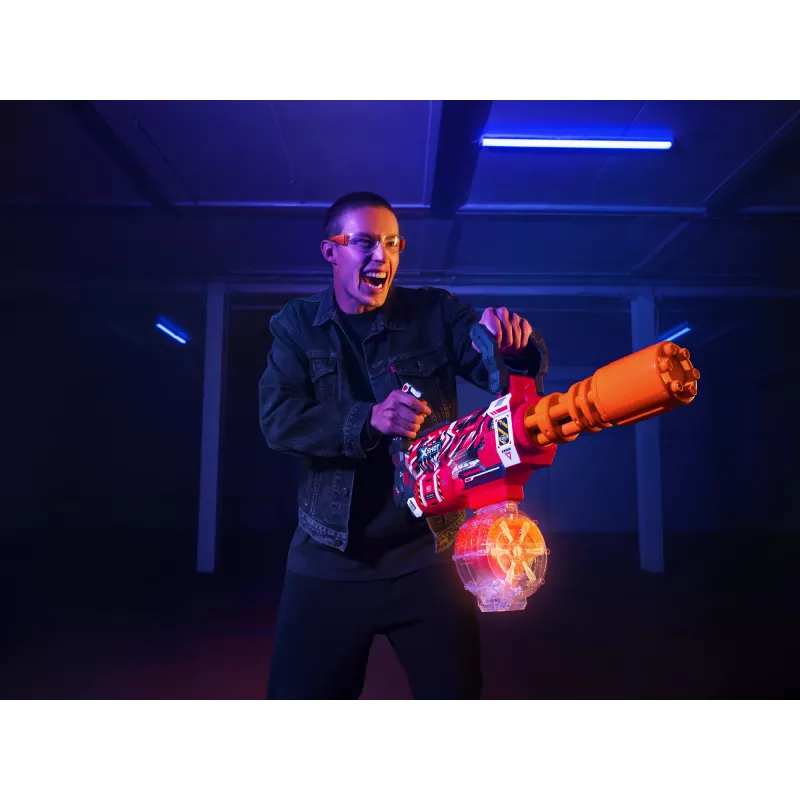 Gel Blaster Zuru XSHOT Hyper Gel Gatling Blaster – motorisierter Spielzeug-Blaster mit rotierendem Lauf