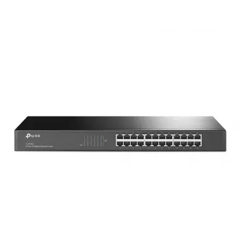 TP-Link 24-Port 10/100Mbps Rackmount Netzwerk-Switch, Unmanaged, Fast Ethernet (10/100), Vollduplex, Rack-Montage, 1U