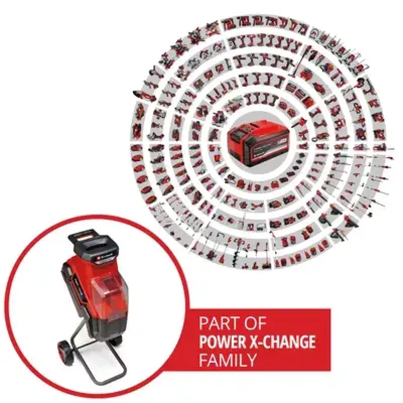 Einhell REDAXXO 36/25 Akku-Messerhäcksler für den Garten, 36 V (2x18 V), max. Aststärke 25 mm, Solo ohne Akku und Ladegerät, rot/schwarz