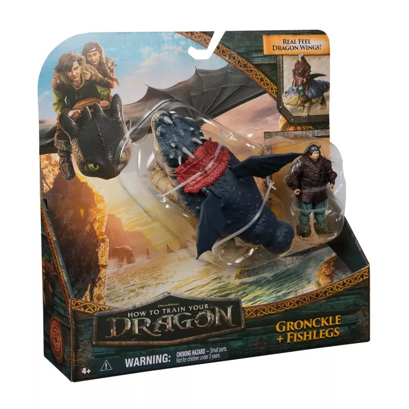 Action-Figuren-Set Spinmaster – DreamWorks Dragons: Gronckle & Fishlegs, Mehrfarbig, Ab 4 Jahren