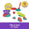 Spin Master Kinetic Sand Mold n' Flow Set Spielsand, 680 g, rot/türkis, ab 3 Jahren
