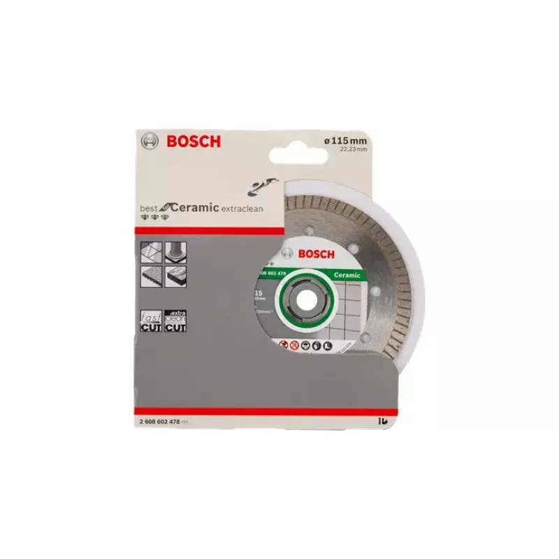 Bosch Best for Ceramic Extra Clean Turbo Diamant-Trennscheibe, 125 mm, 22,23 mm Bohrung