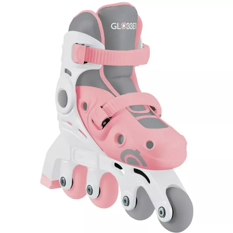 Kinder-Lernrollschuhe GLOBBER 2 in 1 Größe 30–33 rosa – verstellbares Inline-/Quad-Set für Anfänger