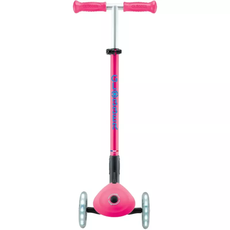 Kompaktscooter GLOBBER Primo Foldable Plus Lights – pink/hellblau