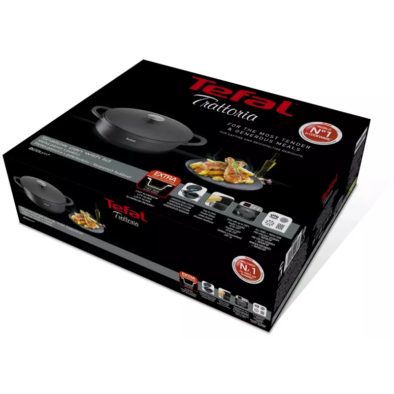 Bratpfanne Tefal Trattoria E2187274 Rund Schwarz Aluminium 28 cm